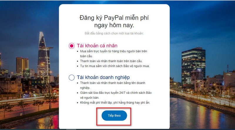 dang ky tai khoan paypal 2