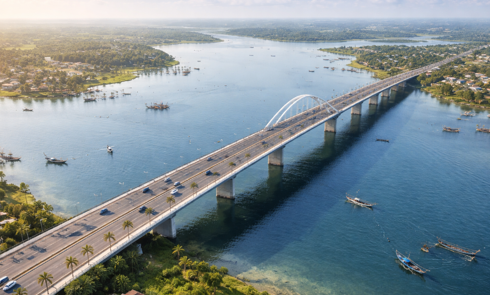 Cây cầu vượt đầm dài nhất Việt Nam khi hoàn thành.